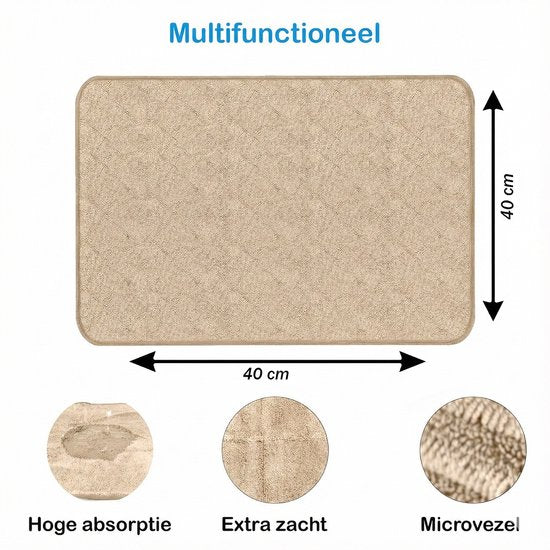 12 stuks Liviahome badkamer/keuken droogdoek 40x40 cm Beige