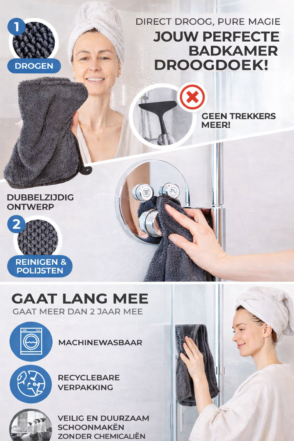 Liviahome Fast dry Badkamer Droogdoek 60x40 cm Beige