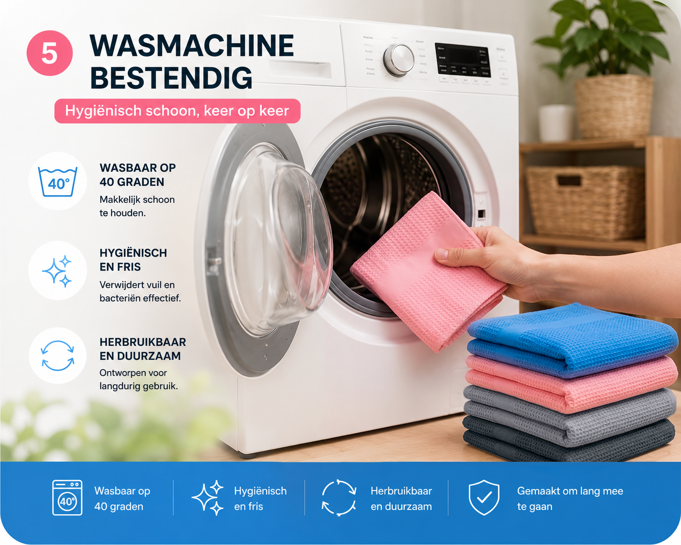 Liviahome Premium Schoonmaakdoeken – 4 Stuks voor Keuken, Badkamer & Glas (Kopie)