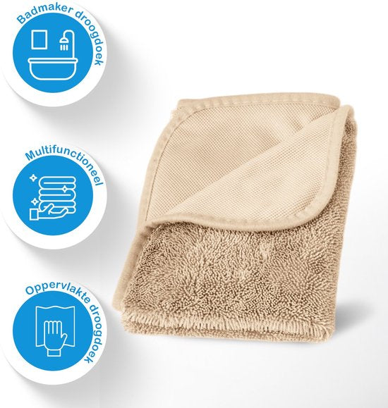12 stuks Liviahome badkamer/keuken droogdoek 40x40 cm Beige