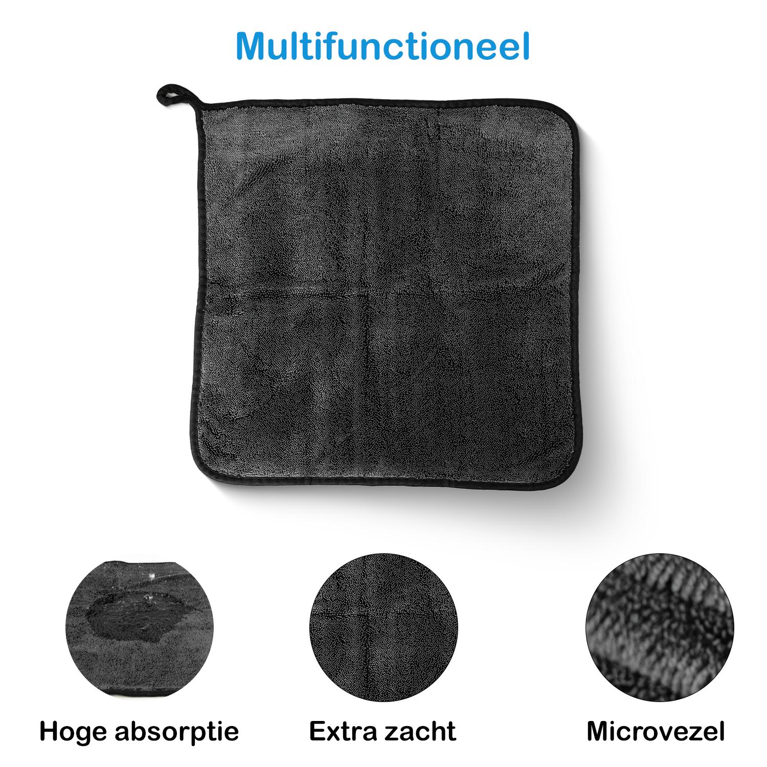 Liviahome Multifunctionele droogdoek 40x40cm 1 stuk Antraciet (klein formaat)